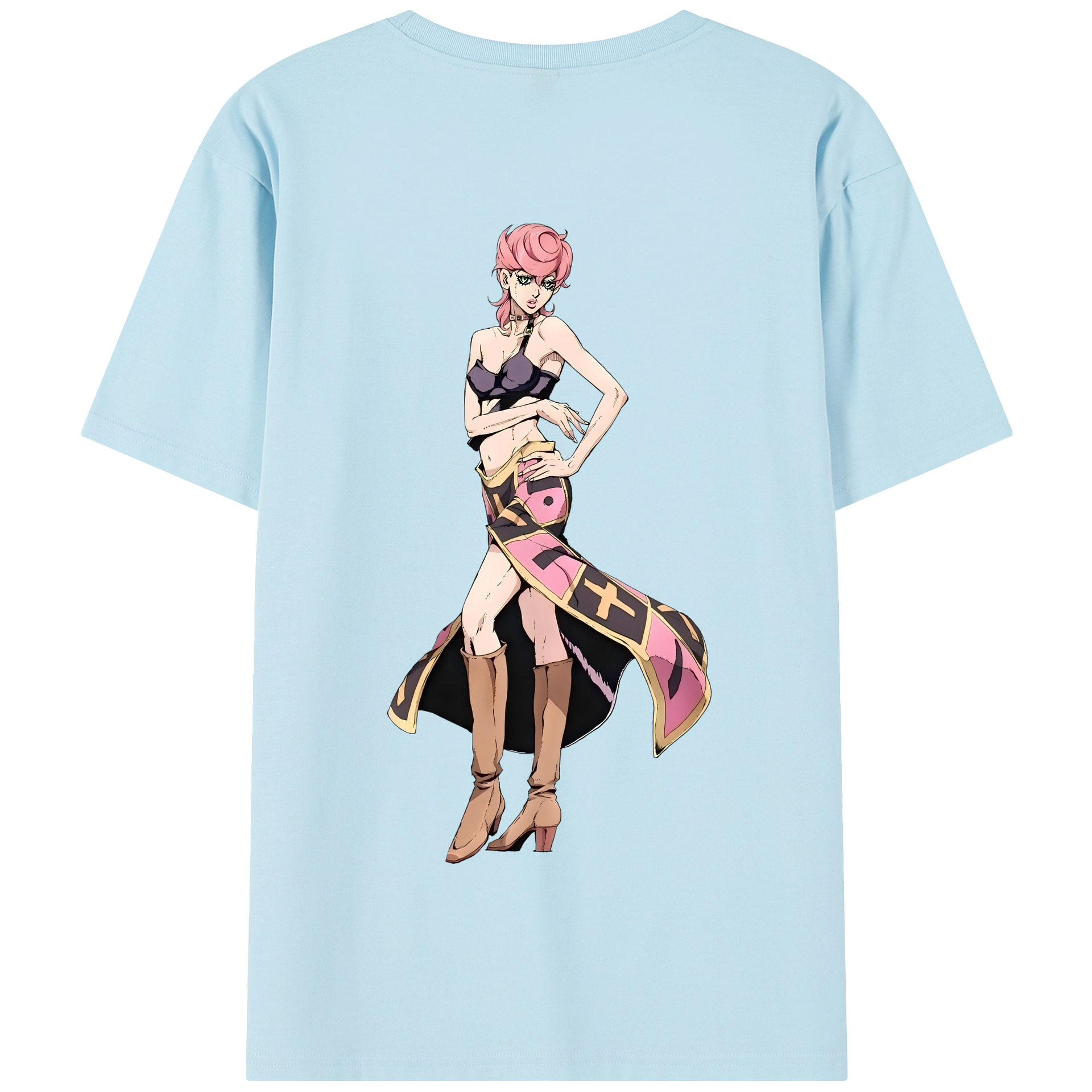 （画像用） ジョジョの奇妙な冒険 トリッシュ?ウナ JoJo's Bizarre Adventure Trish Una 綿100％半袖Tシャツ（背面プリント）